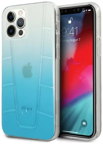 Levně Kryt Mercedes MEHCP12LCLGBL iPhone 12 Pro Max 6,7" blue hardcase Transparent Line (MEHCP12LCLGBL)