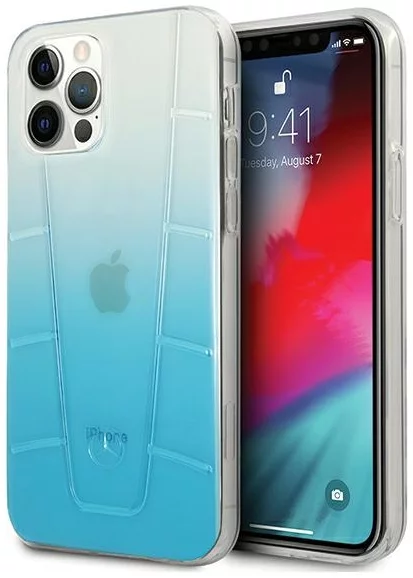 Levně Kryt Mercedes MEHCP12MCLGBL iPhone 12/12 Pro 6,1" blue hardcase Transparent Line (MEHCP12MCLGBL)