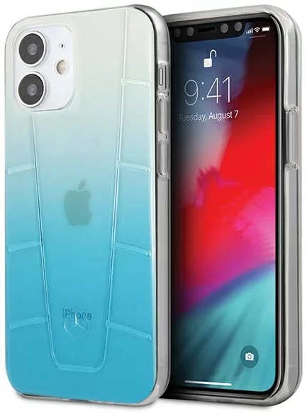 Levně Kryt Mercedes MEHCP12SCLGBL iPhone 12 mini 5,4" blue hardcase Transparent Line (MEHCP12SCLGBL)