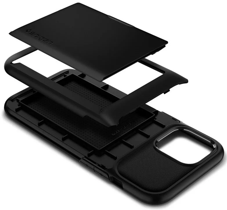 Case Spigen Slim Armor Wallet, black iPhone 12/Pro (ACS01527)