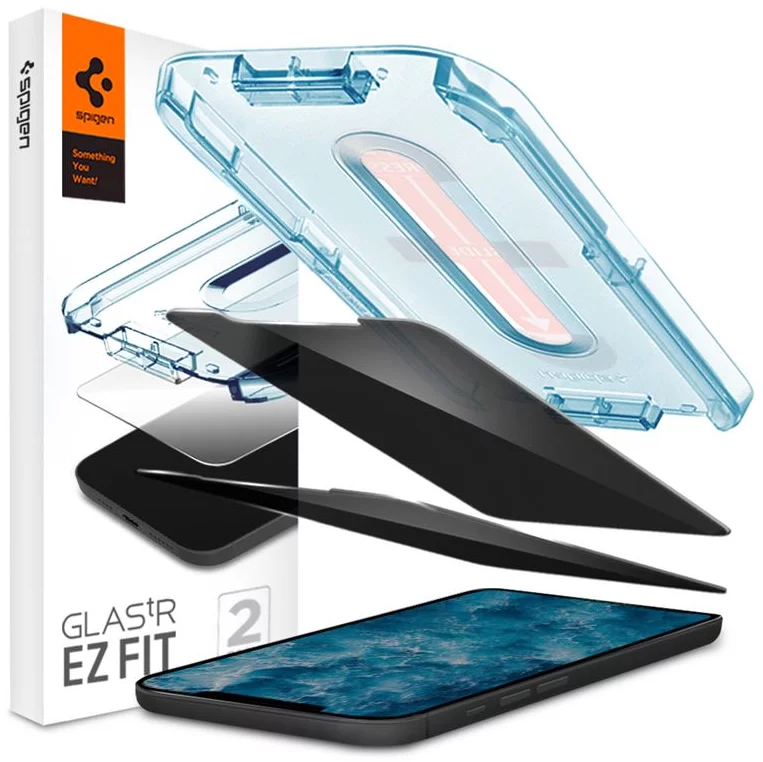 Ochranné sklo Spigen Glas tR EZ Fit Privacy, 2P - iPhone 12/Pro (AGL01803)