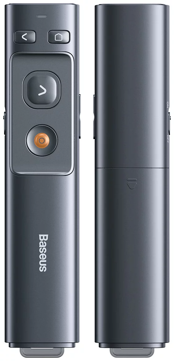 Baseus Orange Dot Multifunctionale remote control for presentation, with a laser pointer - gray (6953156220836)