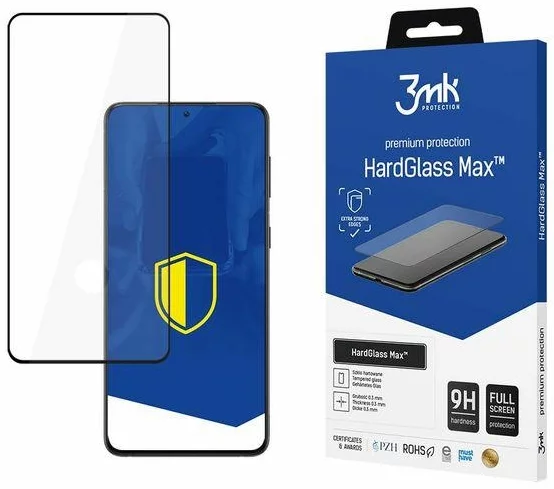 Levně Ochranné sklo 3MK HardGlass Max FP Samsung G991 S21 black, FullScreen Glass