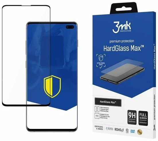 Ochranné sklo 3MK HardGlass Max New Samsung G975 S10 Plus black, FullScreen Glass Sensor-Dot 