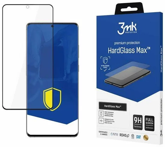 Ochranné sklo 3MK HardGlass Max Samsung G985 S20 Plus black, FullScreen Glass (5903108226776)