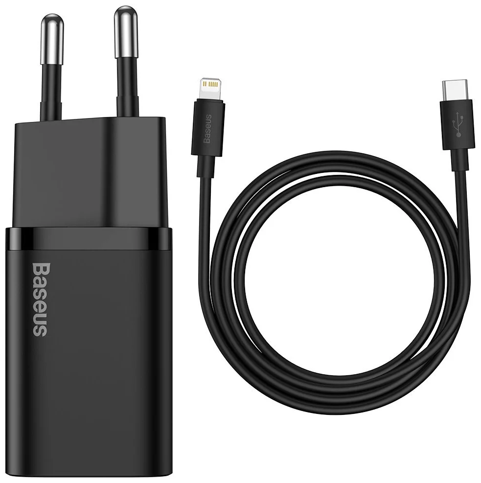 E-shop Nabíjačka Baseus Super Si Quick Charger 1C 20W with USB-C cable for Lightning 1m (black) (6953156230057)