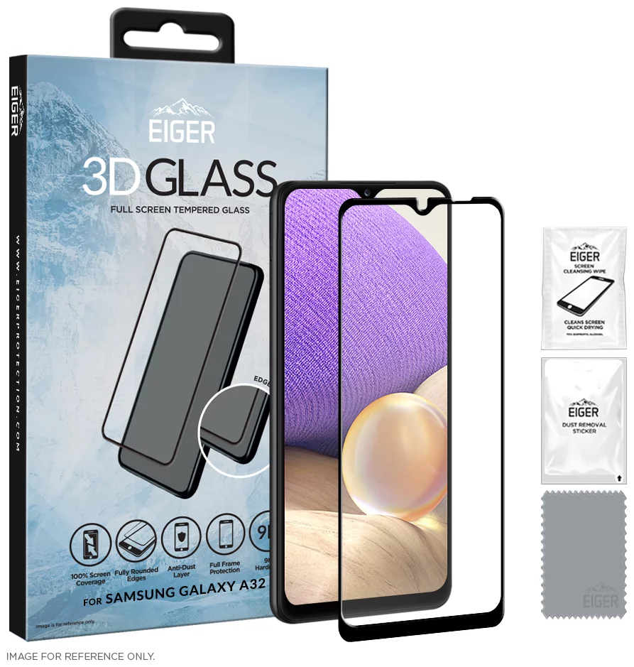 E-shop Ochranné sklo Eiger GLASS 3D Full Screen Protector for Samsung Galaxy A32 4G (EGSP00733)