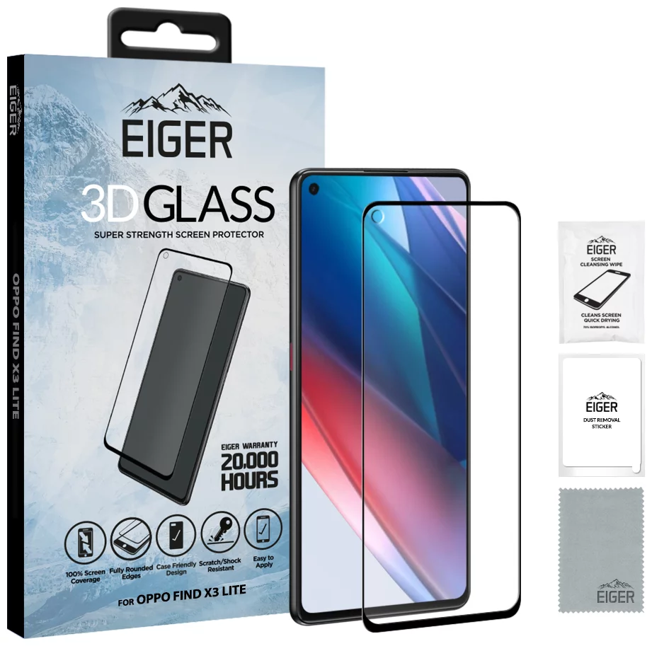 E-shop Ochranné sklo Eiger GLASS 3D Screen Protector for Oppo Find X3 Lite (EGSP00734)