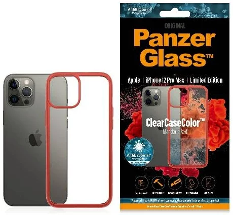 Levně Kryt PanzerGlass ClearCase iPhone 12 Pro Max Mandarin Red AB (0281)