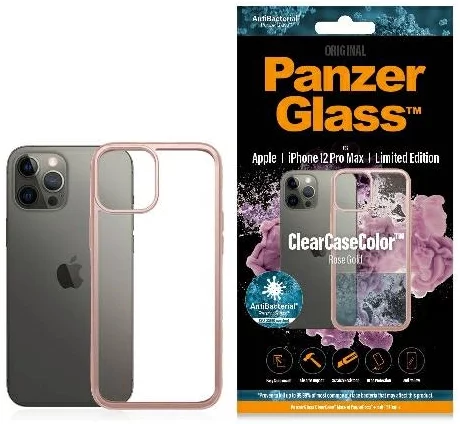 Levně Kryt PanzerGlass ClearCase iPhone 12 Pro Max Rose Gold AB (0275)