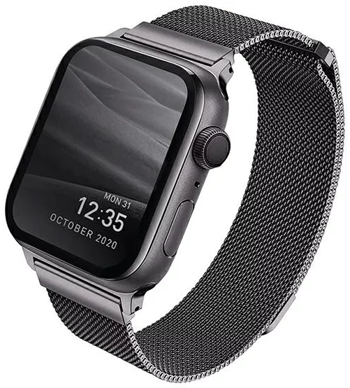 Řemínek UNIQ strap Dante Apple Watch Series 4/5/6/SE 40mm. Stainless Steel graphite (UNIQ-40MM-DANGRP)