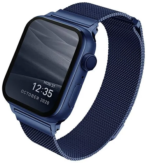 Řemínek UNIQ strap Dante Apple Watch Series 4/5/6/SE 40mm. Stainless Steel marine blue (UNIQ-40MM-DANBLU)