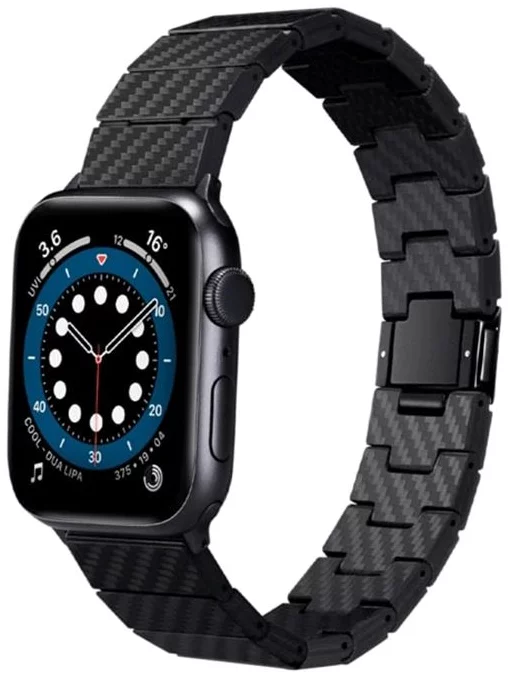 E-shop Remienok Pitaka Carbon fiber strap, black -Apple Watch 7 (45mm)/6/SE/5/4 (44mm)/3/2/1 (42mm)AWB1003