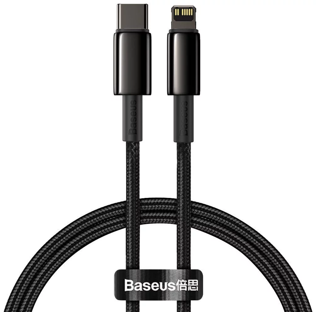 Kábel Baseus Tungsten Gold Cable Type-C to iP PD 20W 1m (black)