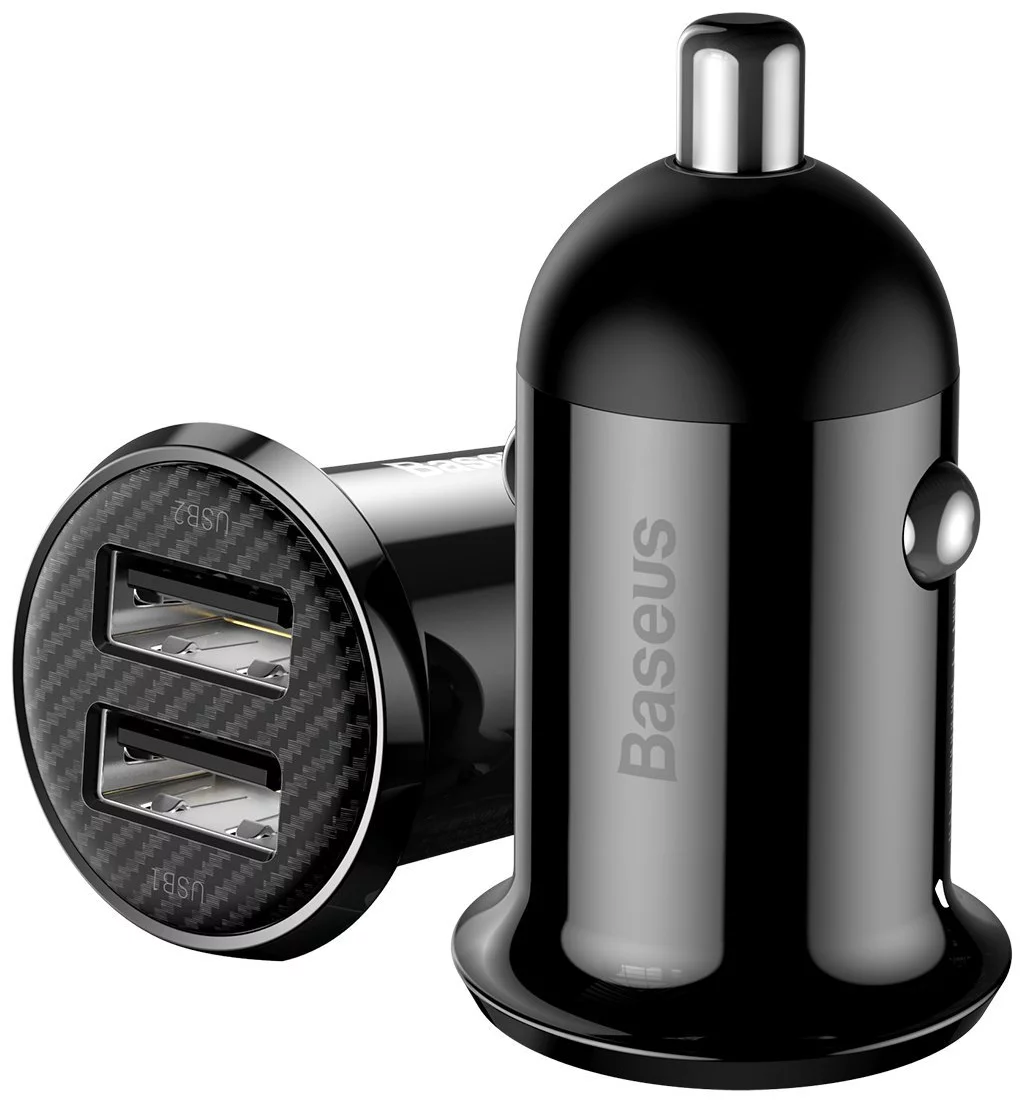 Nabíjačka do auta Baseus Grain Pro Car Charger 2x USB 4.8A (black) (6953156202009)