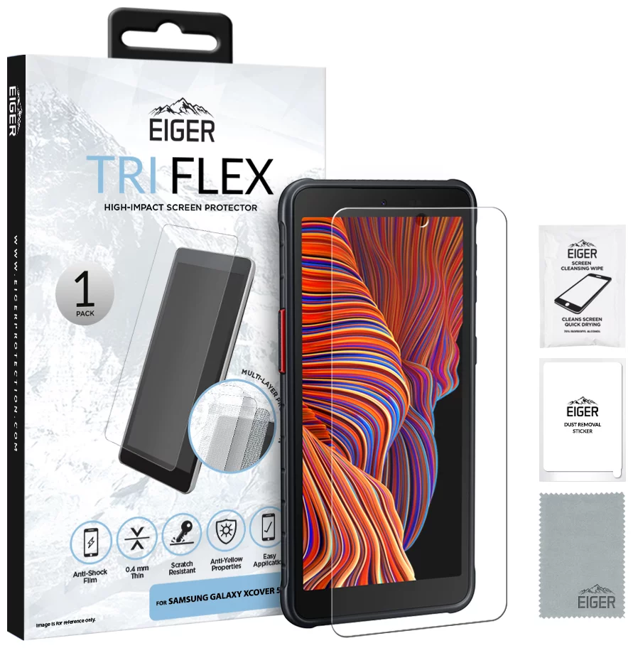 Ochranná fólia Eiger Tri Flex High-Impact Film Screen Protector (1 Pack) for Samsung Galaxy Xcover 5 (EGSP00757)