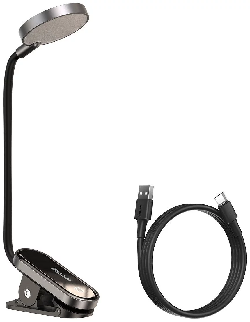 Levně Baseus (DGRAD-0G) Comfort Reading Mini Clip Lamp (dark gray) (6953156223523)