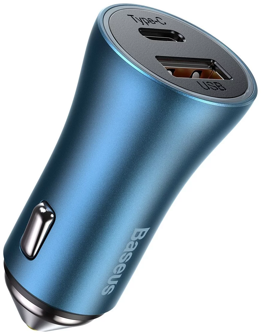 Nabíječka do auta Baseus Golden Contactor Pro car charger, USB + USB-C, QC4.0+, PD, SCP, 40W (blue) (6953156201941)
