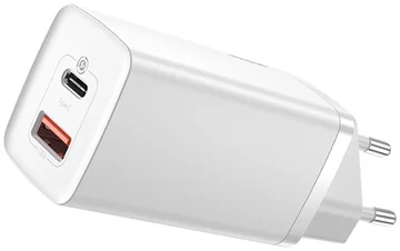 Baseus GaN2 Lite gyors utazó töltő USB+C 65W EU (fehér)