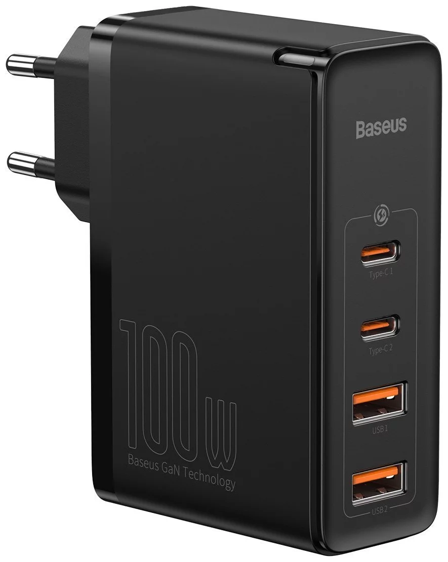 E-shop Nabíjačka Baseus GaN2 Pro Quick Travel Charger 2x USB + 2x USB-C, 100W, EU (Black)