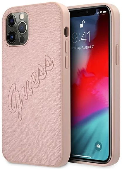 E-shop Kryt Guess GUHCP12MRSAVSRG iPhone 12/12 Pro 6,1" pink hardcase Saffiano Vintage Script (GUHCP12MRSAVSRG)