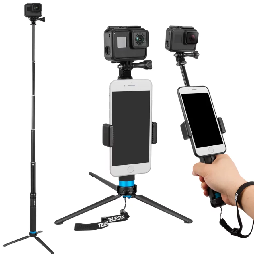 Držiak Selfie stick / tripod Telesin for sport cameras (GP-MNP-090-S) (713541250277)