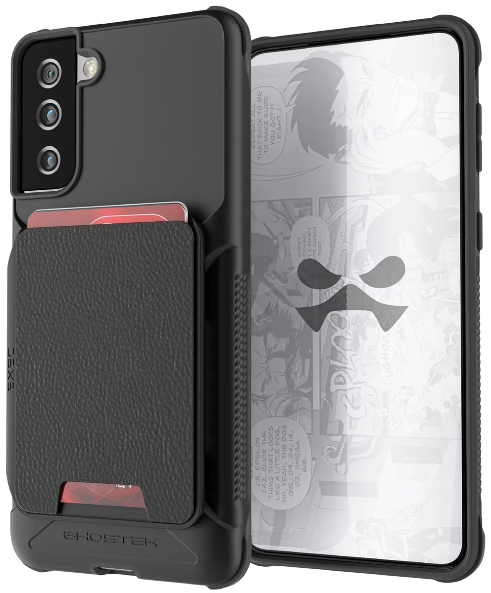 E-shop Kryt Ghostek Exec4 Black Leather Flip Wallet Case for Samsung Galaxy S21 Plus