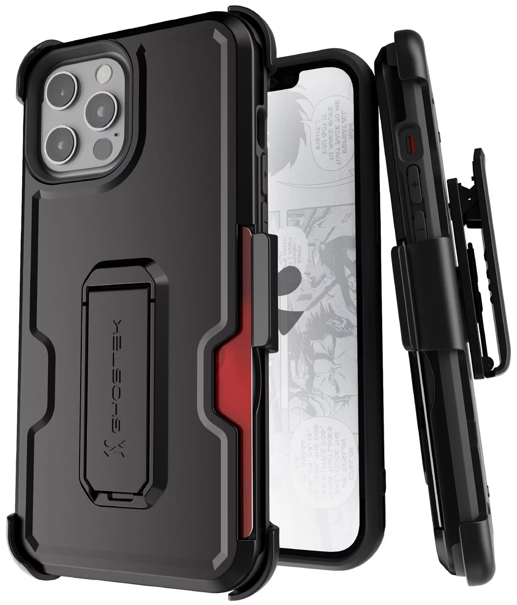 E-shop Kryt Ghostek Iron Armor3 Black Rugged Case + Holster for Apple iPhone 12 Pro Max