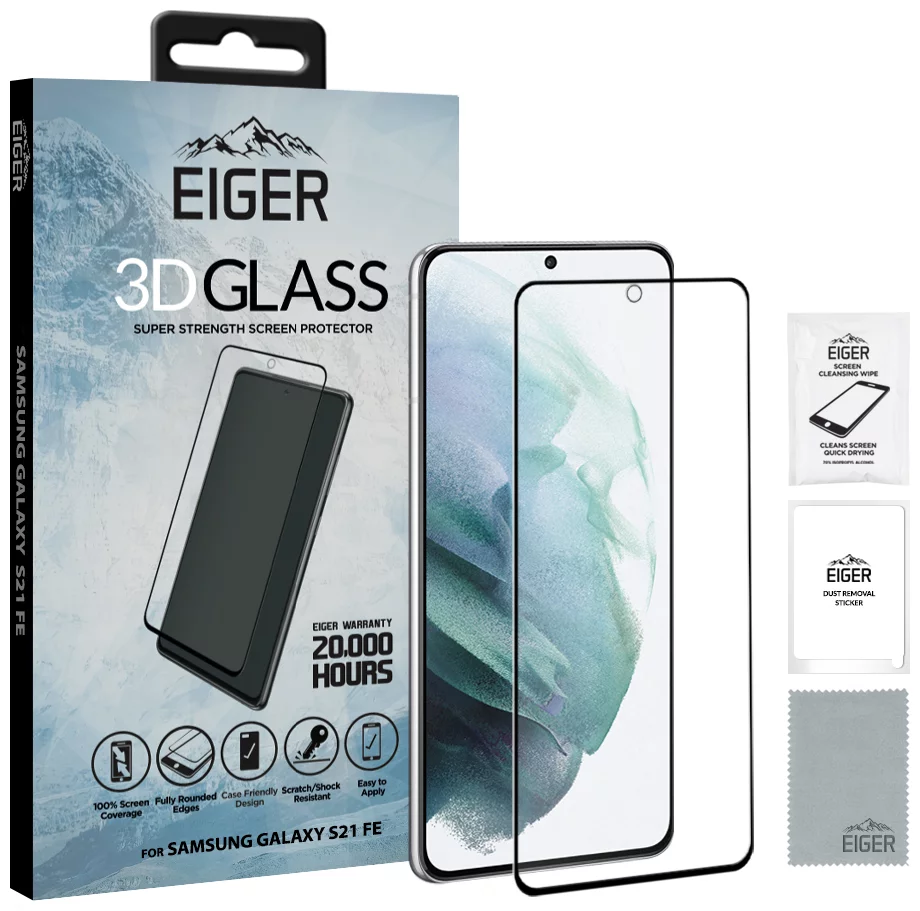 Ochranné sklo Eiger GLASS 3D Screen Protector for Samsung Galaxy S21 FE (EGSP00764)