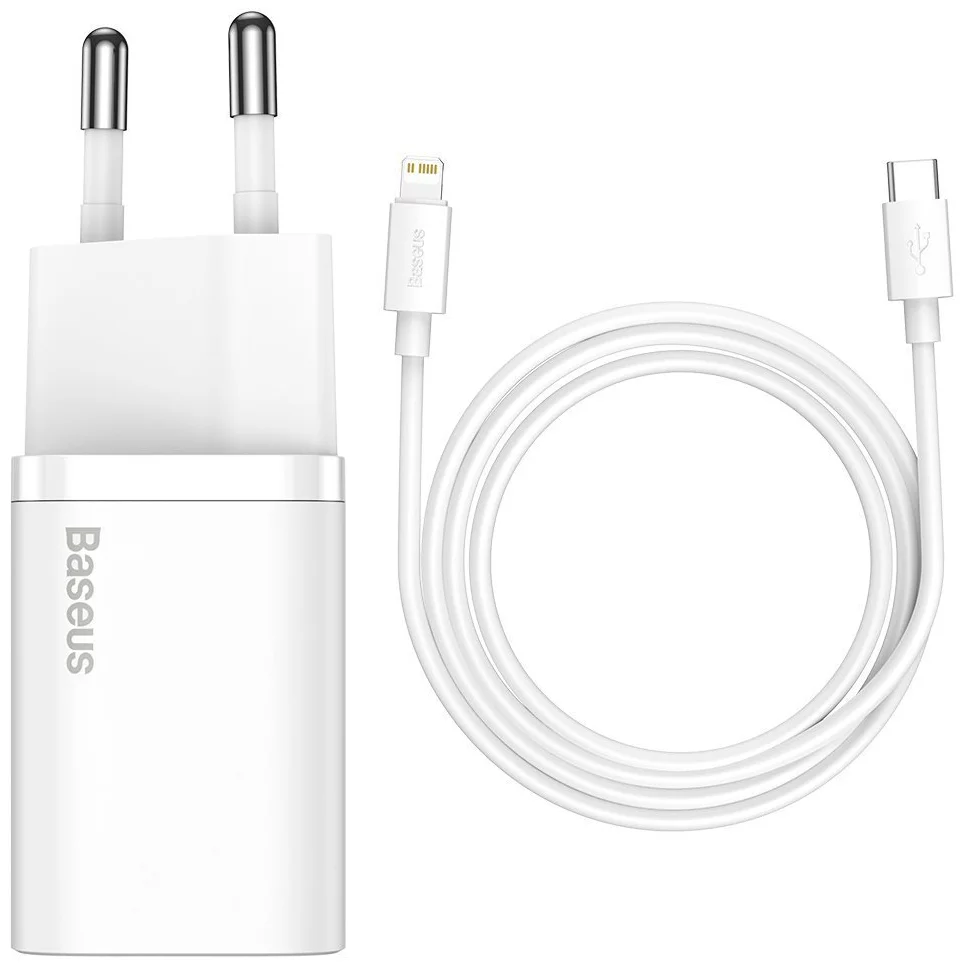 Nabíjačka Baseus Super Si Quick Charger 1C 20W with USB-C cable for Lightning 1m (white)