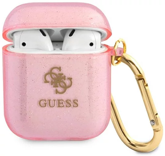 Levně Guess GUA2UCG4GP AirPods cover pink Glitter Collection (GUA2UCG4GP)