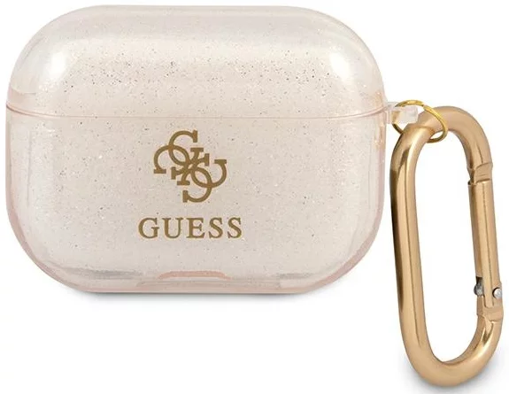 Levně Guess GUAPUCG4GD AirPods Pro cover gold Glitter Collection (GUAPUCG4GD)