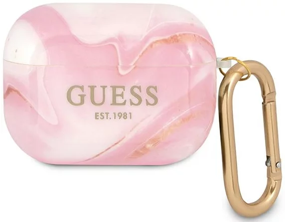 Levně Guess GUAPUNMP AirPods Pro cover pink Marble Collection (GUAPUNMP)