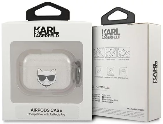 Grab Painkiller analyse Karl Lagerfeld KLAPUCHGS AirPods Pro cover silver Glitter Choupette  (KLAPUCHGS)