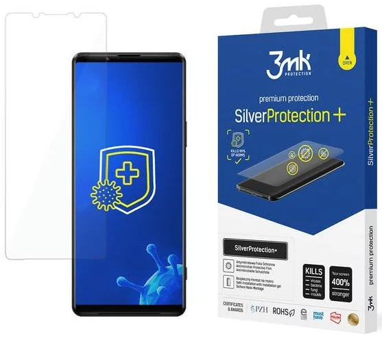 Levně Ochranná fólia 3MK Silver Protect+ Sony Xperia 1 III 5G Wet-mounted Antimicrobial Film (5903108389662)