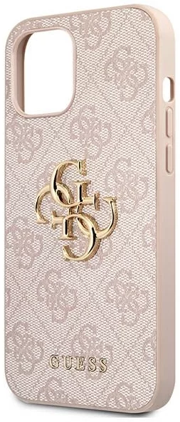 Guess Cover Per IPhone 12 Pro Max - Logo Metallico Grande - Rosa - Design Alla Moda - 6.7 Pollici - Foto 3