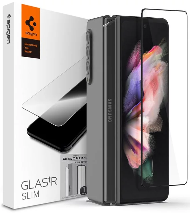 Ochranné sklo Spigen tR Full Cover, black+Film-Galaxy Z Fold3 5G (AGL03732)