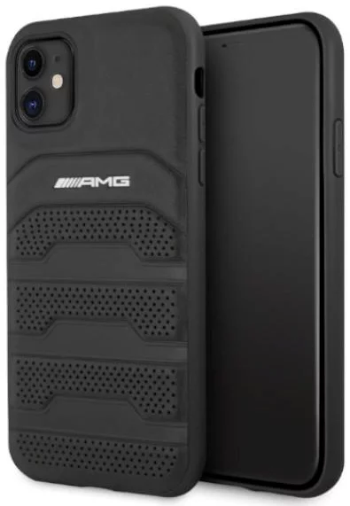 E-shop Kryt AMG AMHCN61GSEBK iPhone 11 6,1" black hardcase Leather Debossed Lines (AMHCN61GSEBK)