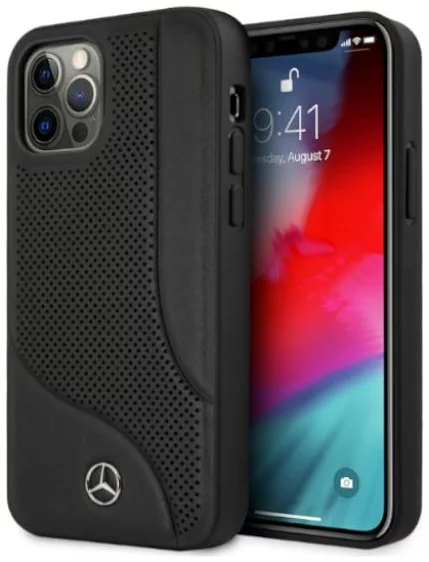 Levně Kryt Mercedes MEHCP12LCDOBK iPhone 12 Pro Max 6,7" black hardcase Leather Perforated Area (MEHCP12LCDOBK)