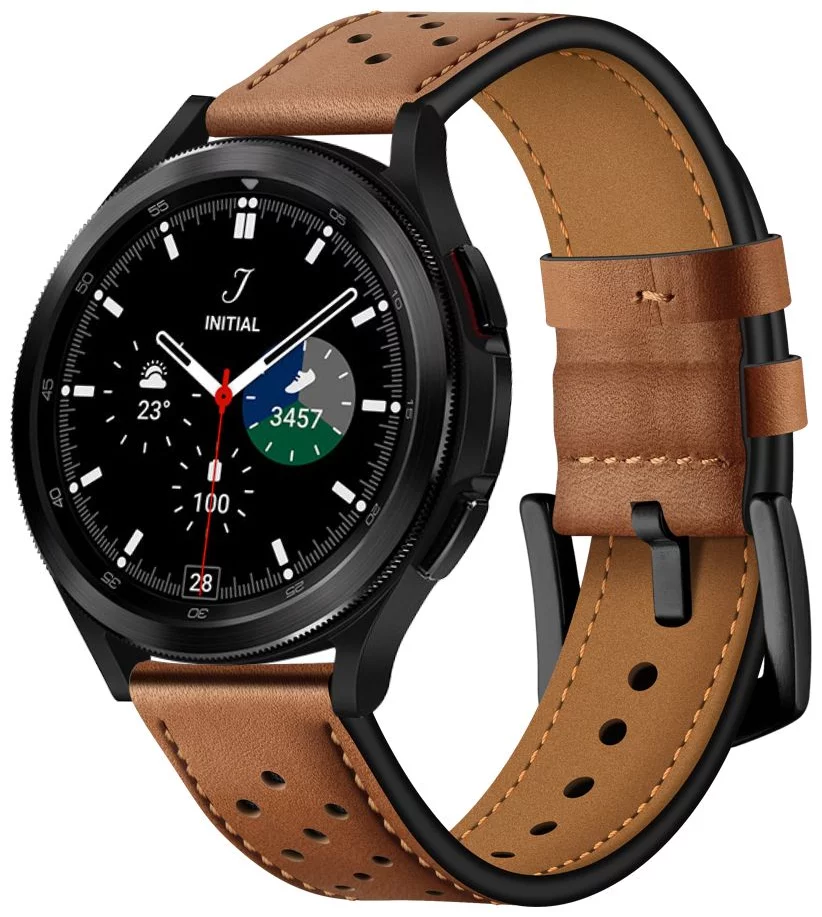 Remienok TECH-PROTECT LEATHER SAMSUNG GALAXY WATCH 4 40 / 42 / 44 / 46 MM BROWN (9589046917257)