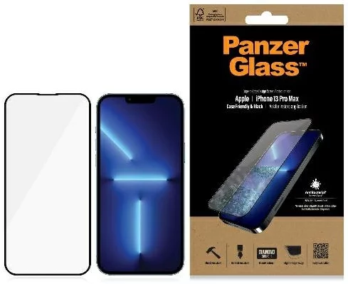 Levně Ochranné sklo PanzerGlass E2E Microfracture iPhone 13 Pro Max 6,7" Case Friendly AntiBacterial black Pro2746 (Pro2746)