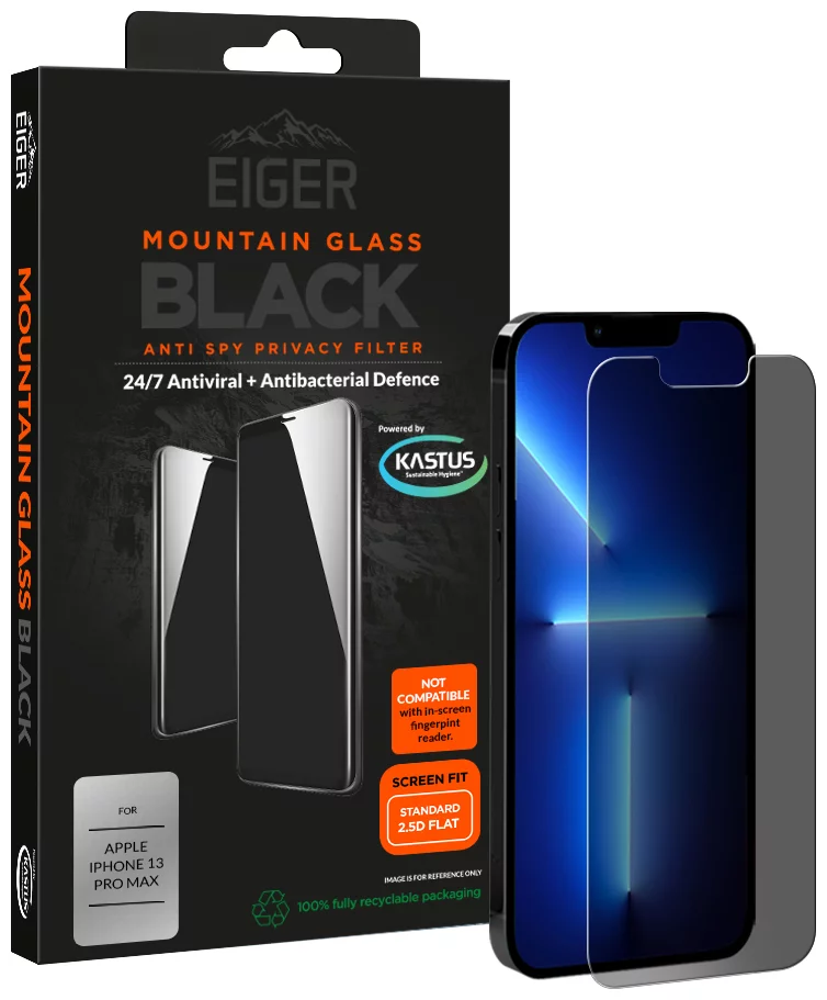 Ochranné sklo Eiger GLASS Mountain BLACK Privacy Screen Protector for Apple iPhone 13 Mini (EGMSP00197)