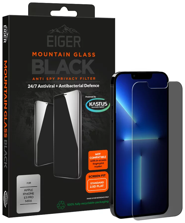 Ochranné sklo Eiger GLASS Mountain BLACK Privacy Screen Protector for Apple iPhone 13 Pro Max (EGMSP00199)