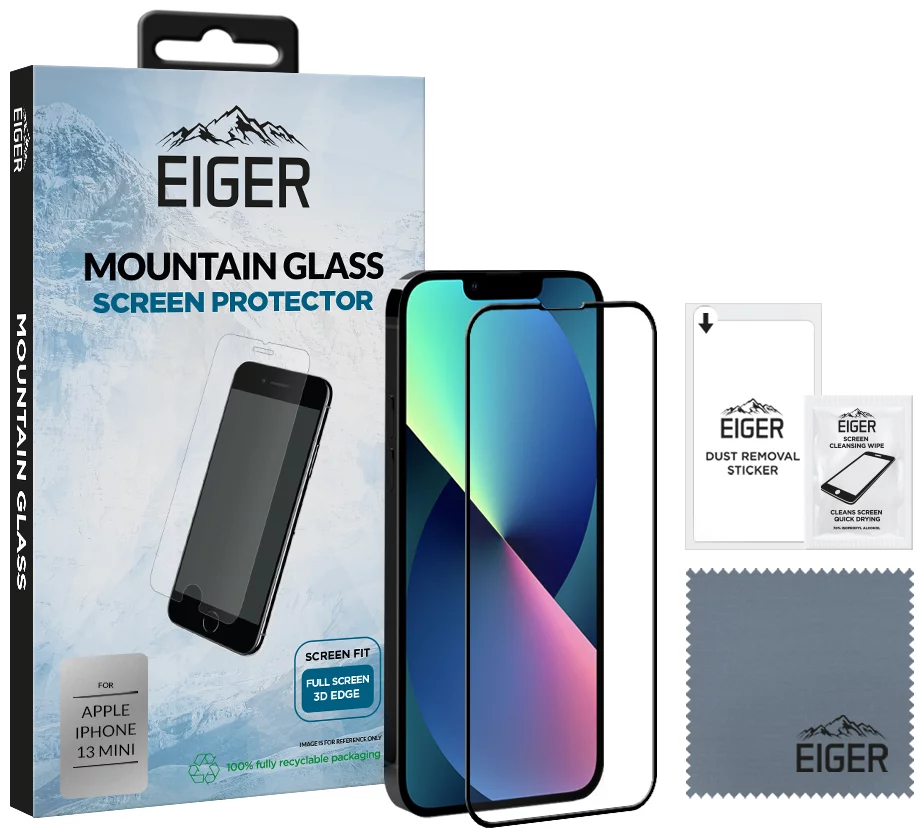 Levně Ochranné sklo Eiger Mountain Glass 3D Screen Protector for Apple iPhone 13 Mini (EGSP00780)