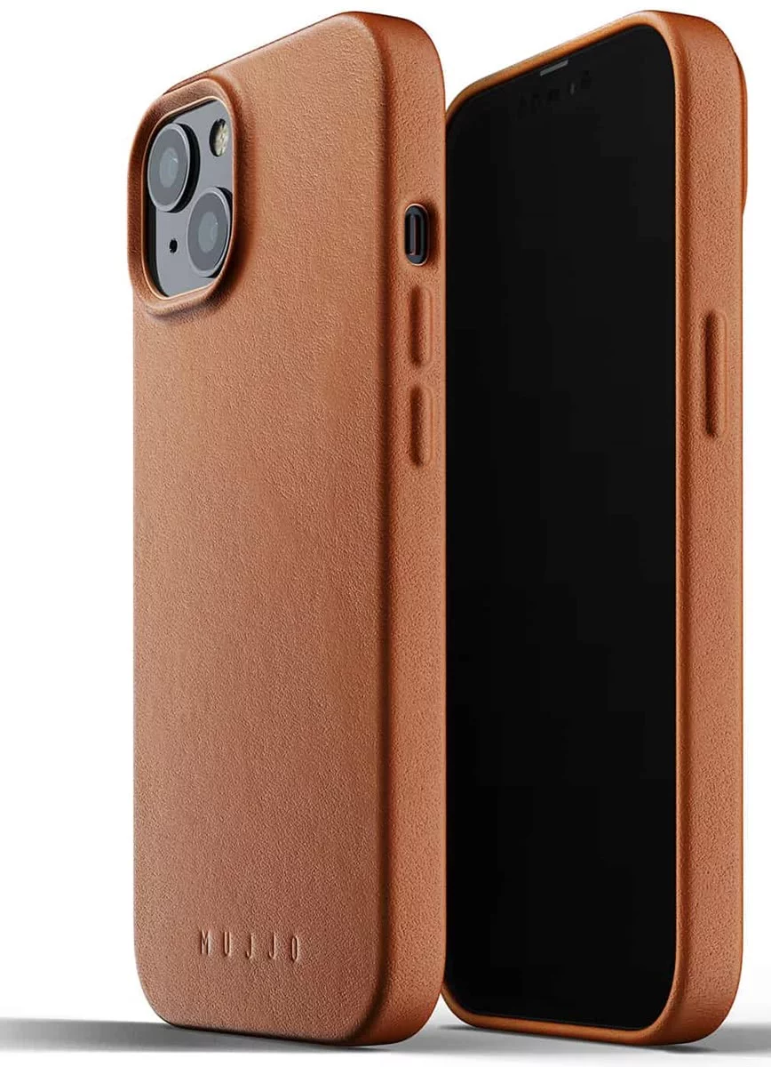 Levně Kryt MUJJO Full Leather Case for iPhone 13 - Tan (MUJJO-CL-021-TN)