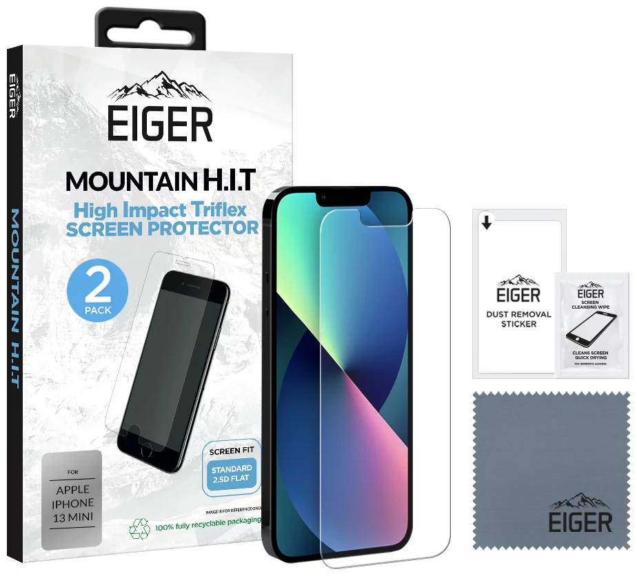 Ochranné sklo Eiger Mountain H.I.T. Screen Protector (2 Pack) for Apple iPhone 13 Mini (EGSP00783)