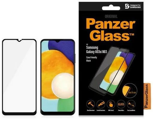 Ochranné sklo PanzerGlass E2E Regular Samsung A03 Case Friendly black 7280 (7280)
