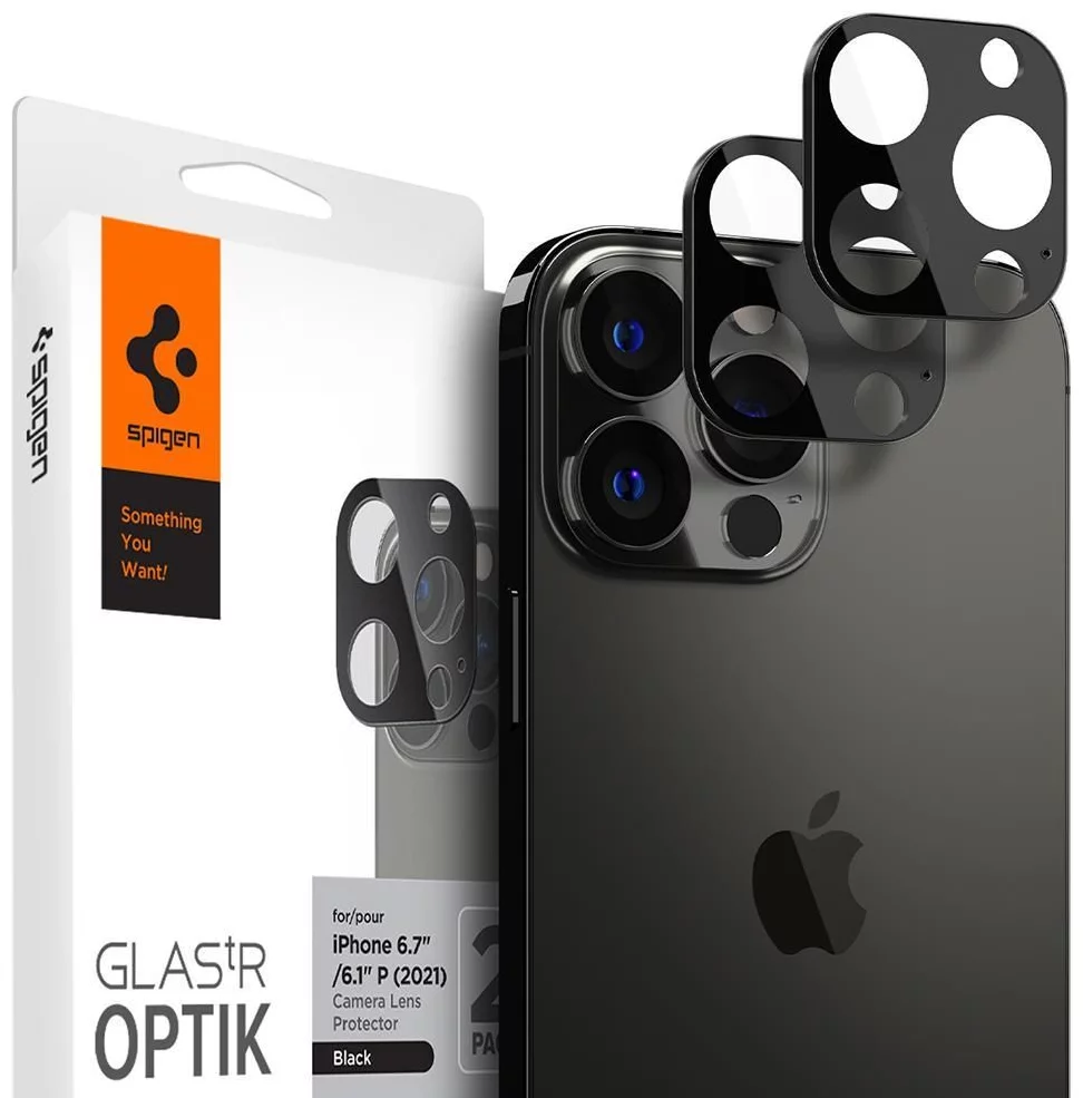 Ochranné sklo Spigen tR Optik, black 2 Pack - iPhone 13 Pro/Max (AGL03381)