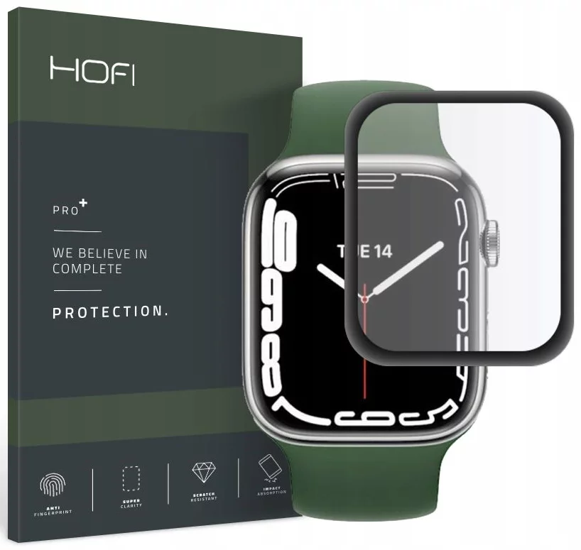 HOFI Hybrid Glass üveg képernyővédő fólia - Apple Watch Series 7/Series 8 (41 mm) - fekete