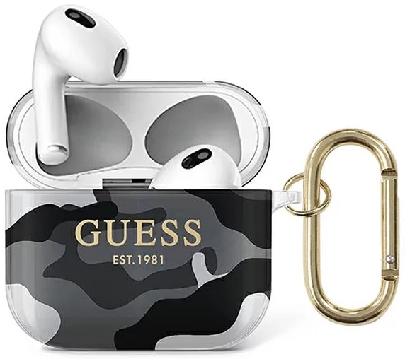 Levně Guess GUA3UCAMG AirPods 3 cover black Camo Collection (GUA3UCAMG)